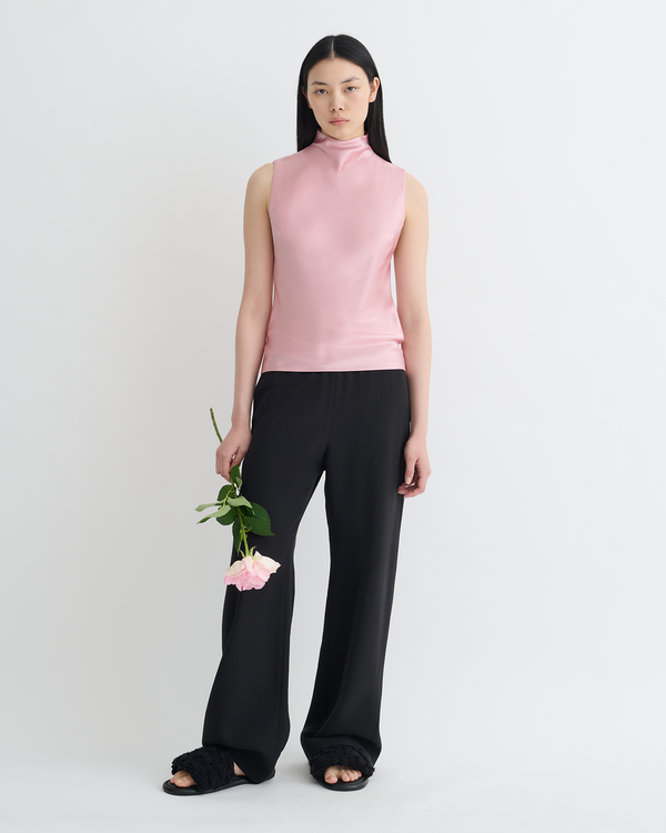 Nanushka Colson - Slip Satin Turtleneck Top - Pink