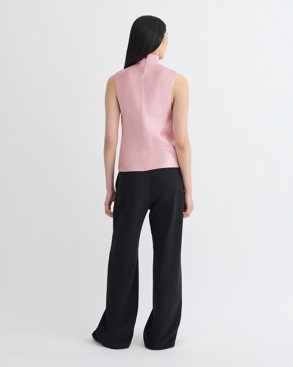 Nanushka Colson - Slip Satin Turtleneck Top - Pink