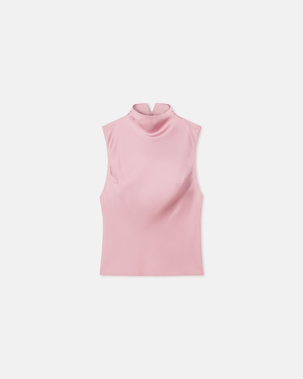 Nanushka Colson - Slip Satin Turtleneck Top - Pink