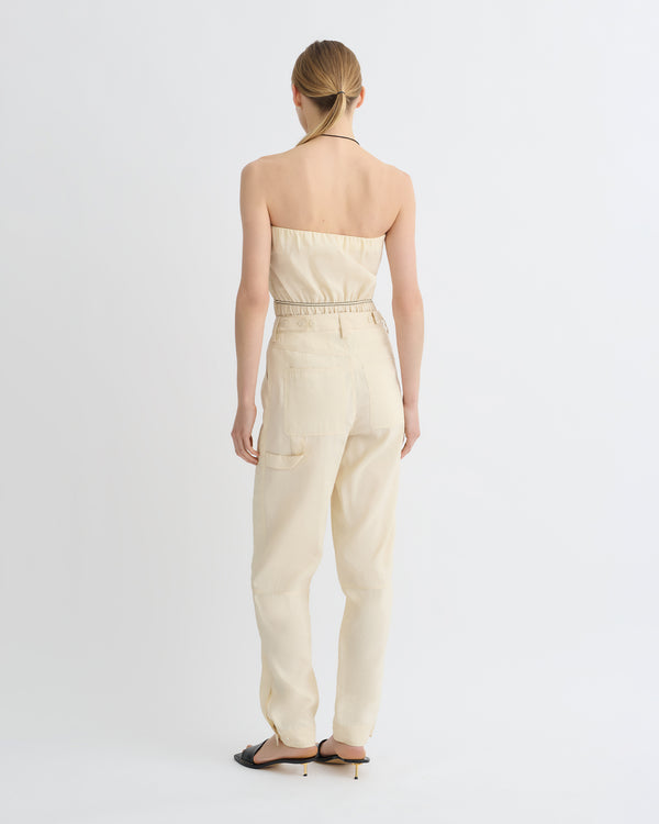 Nanushka Daron - Glass Poplin Pants - Oat