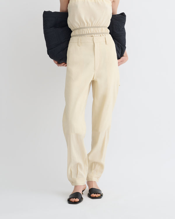 Nanushka Daron - Glass Poplin Pants - Oat