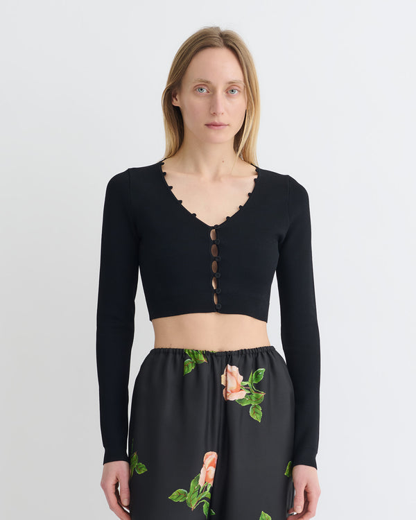 Nanushka Dovie - Cropped Cardigan - Black