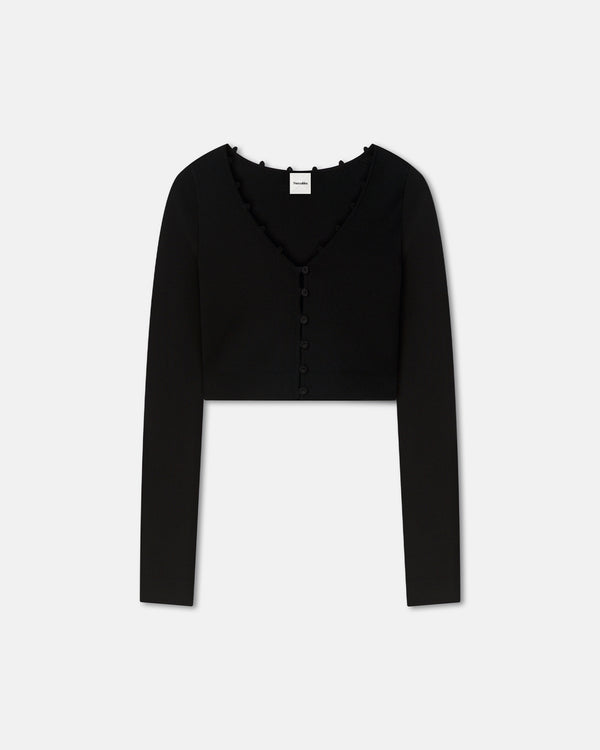 Nanushka Dovie - Cropped Cardigan - Black