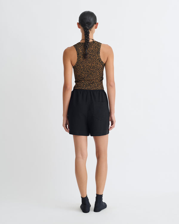 Nanushka Dylla - Tech Linen Belted Shorts - Black
