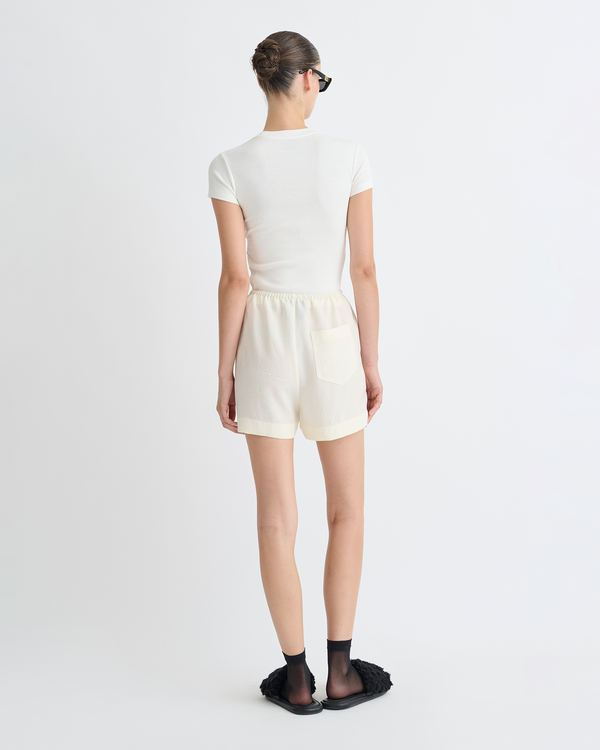 Nanushka Dylla - Tech Linen Shorts - Creme