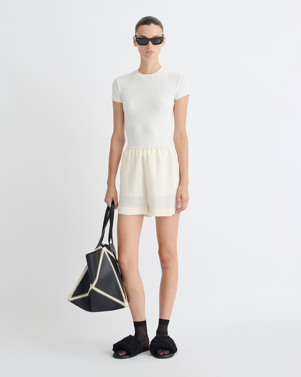 Nanushka Dylla - Tech Linen Shorts - Creme