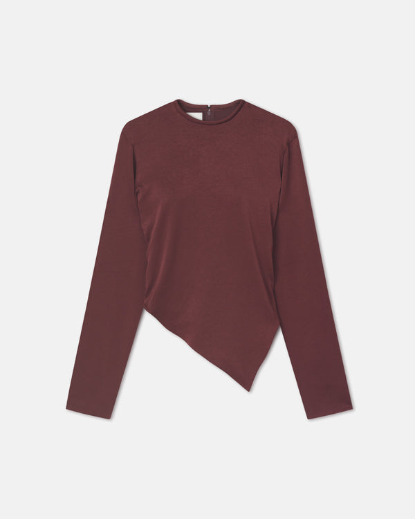 nanushka Endah - Crisp Satin Top - Mahogany