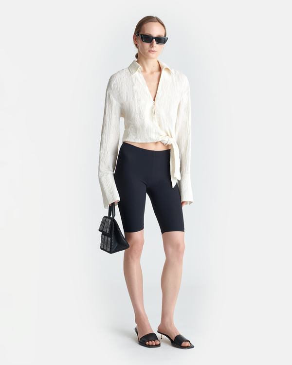 Nanushka Enola - Seersucker Gauze Shirt - White