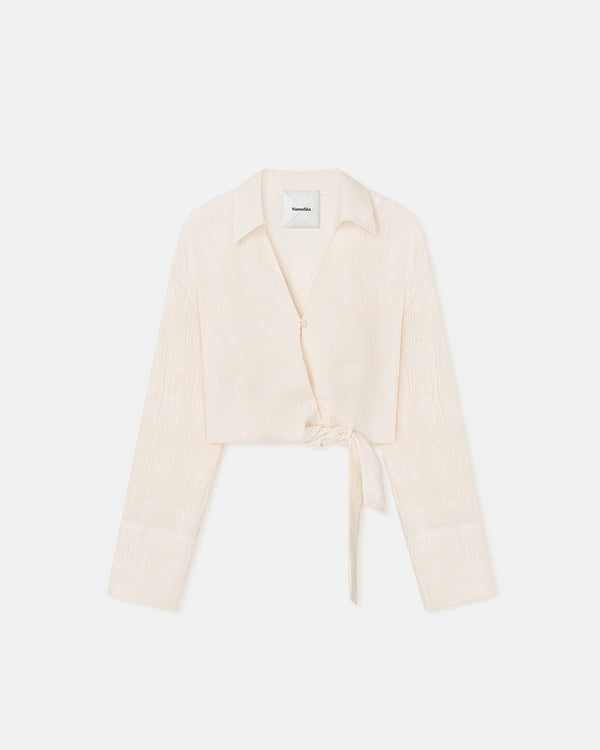 Nanushka Enola - Seersucker Gauze Shirt - White