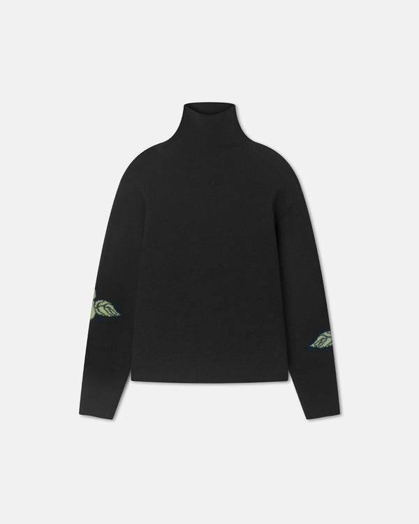 nanushka Frannie - Turtleneck Sweater - Black/Roses