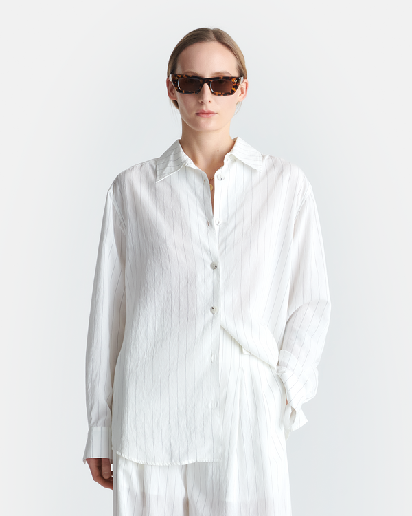 nanushka Fryda - Striped Shirt - White