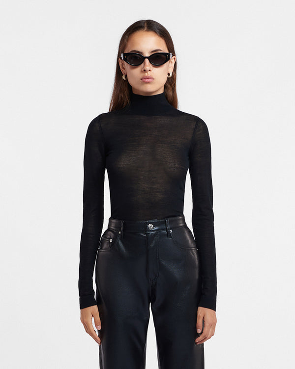 nanushka Harri - Fine Merino Wool Top - Black