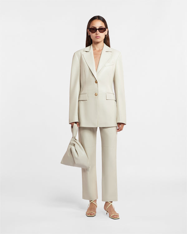 Nanushka Hathi - Okobor™ Alt-Leather Blazer - Creme
