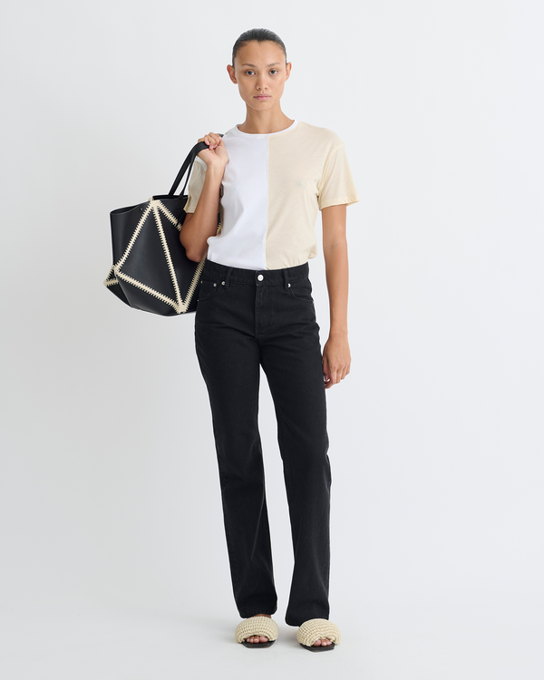 Nanushka Hove - Color Blocked T-Shirt - White/Eggshell