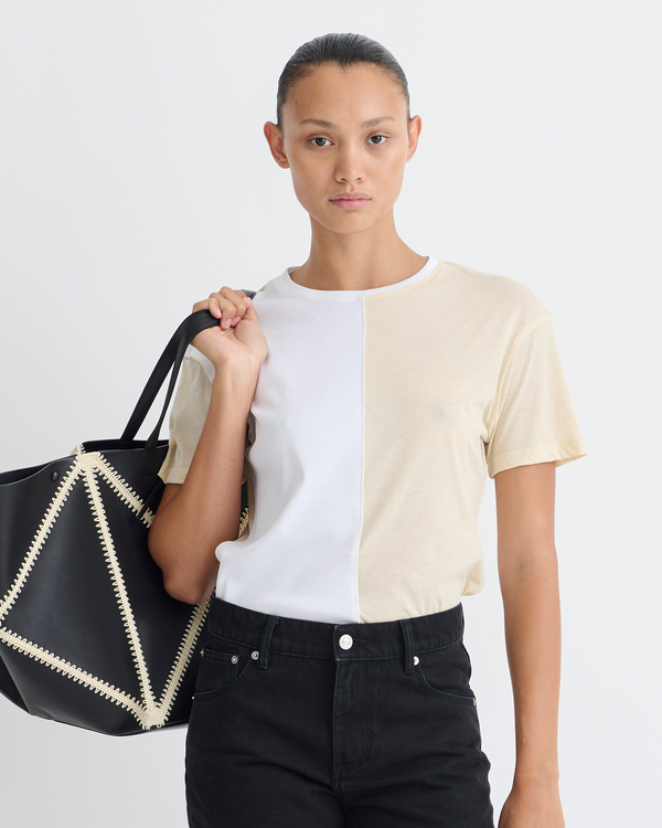 Nanushka Hove - Color Blocked T-Shirt - White/Eggshell