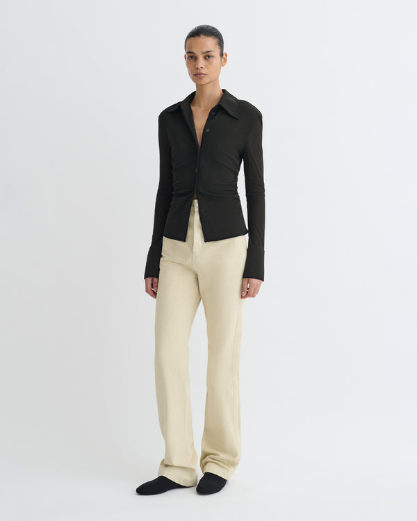 Nanushka Idana - Mesh Jersey Shirt - Antracite/Black