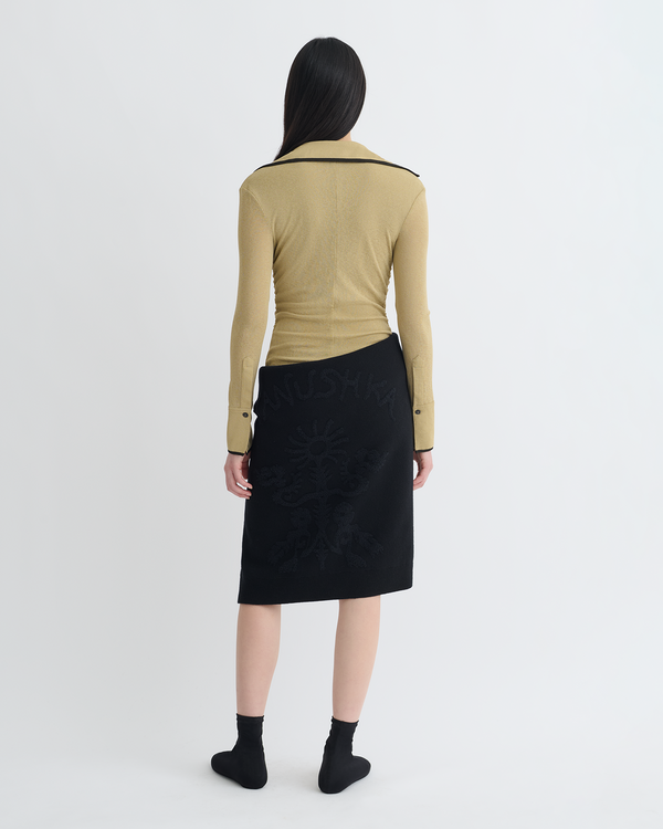 Nanushka Idana - Mesh Jersey Shirt - Sand/Anthracite