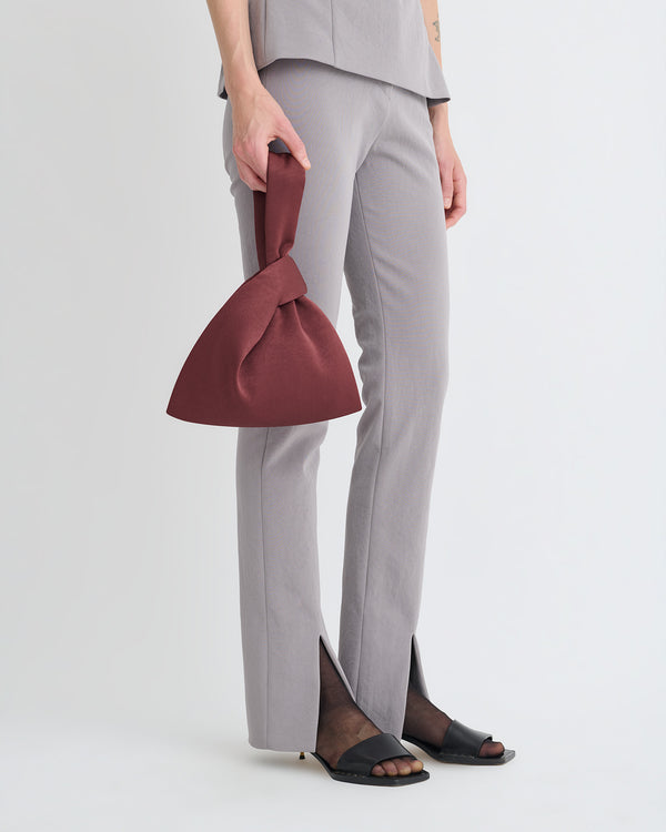 nanushka Jen Mini - Crisp Satin Evening Bag - Mahogany