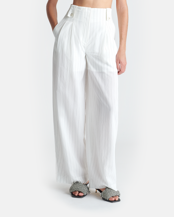 Nanushka Jenci - Pleated Wide-Leg Pants - White
