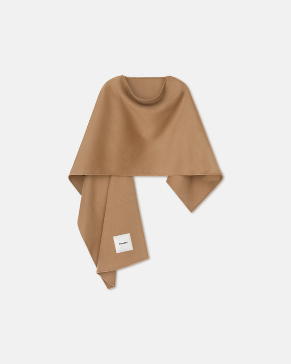 nanushka Kamin - Wool And Silk-Blend Shawl - Camel