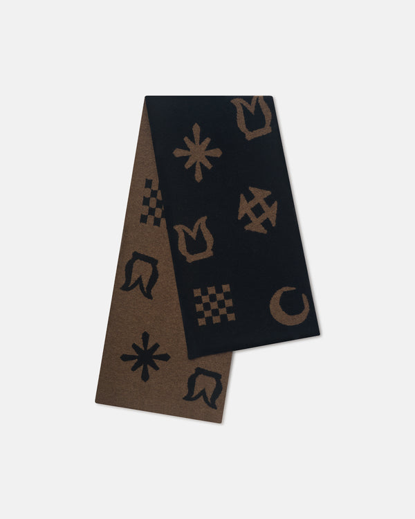 nanushka Lance - Brushed Alpaca Scarf - Black/Brown