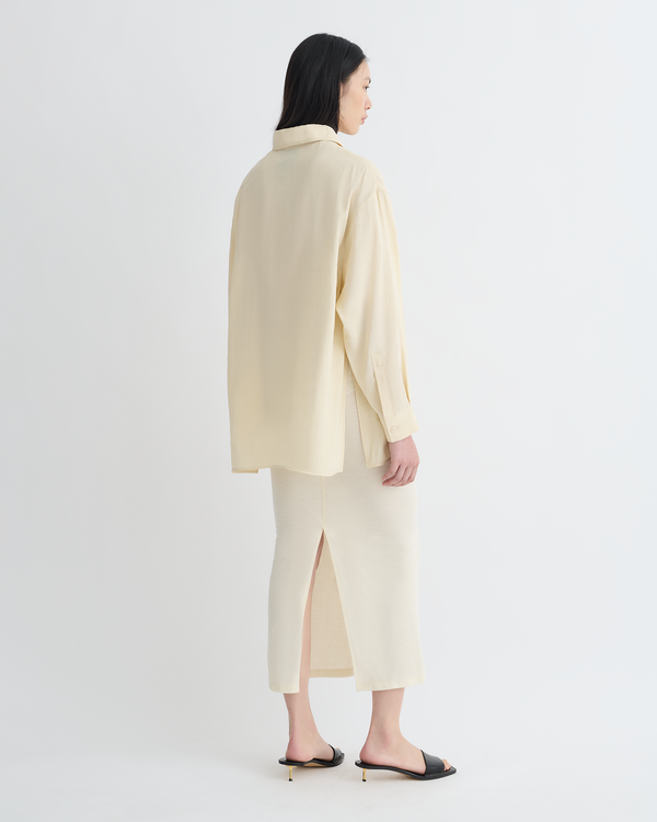 Nanushka Linka - Glass Poplin Shirt - Oat