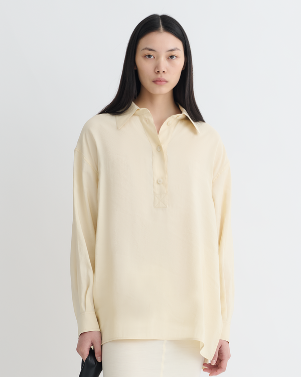 nanushka Linka - Glass Poplin Shirt - Oat
