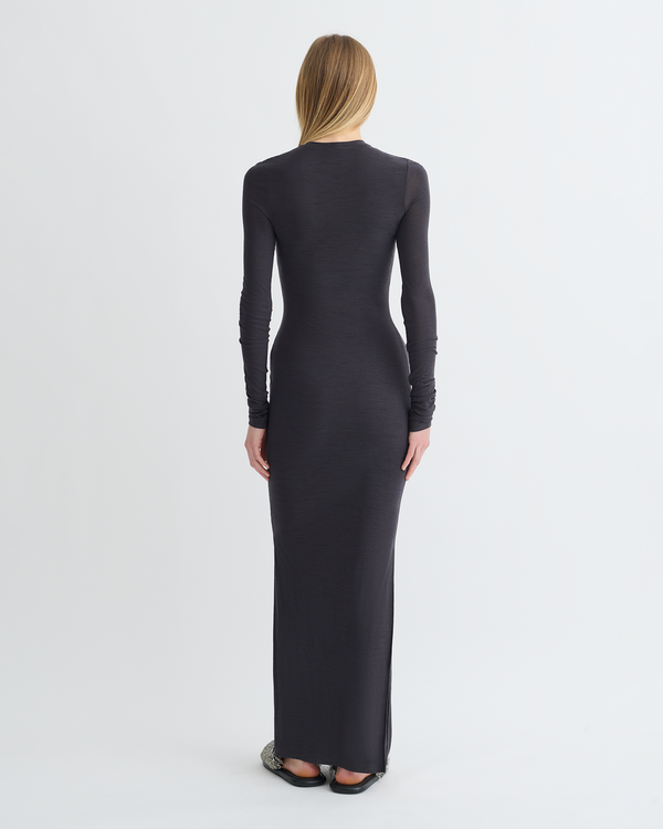 Nanushka Linora - Draped Wool Jersey Midi Dress - Grey