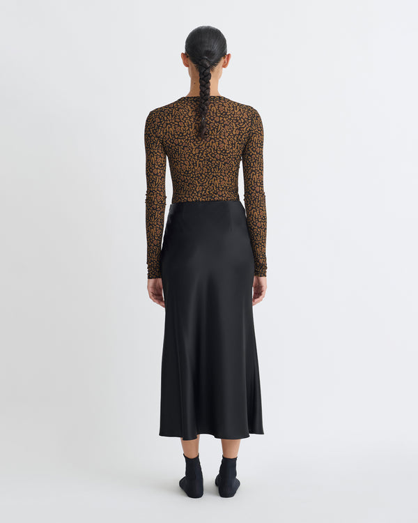 Nanushka Lymee - Mesh-Jersey Top - Brown Ocelot