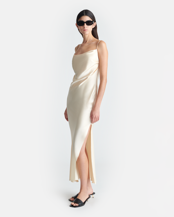 nanushka Macia - Slip Satin Dress - Creme