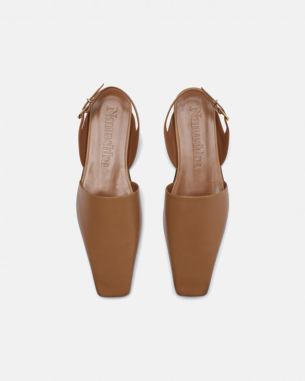 Nanushka Maimu - Leather Point-Toe Flats - Nut Brown