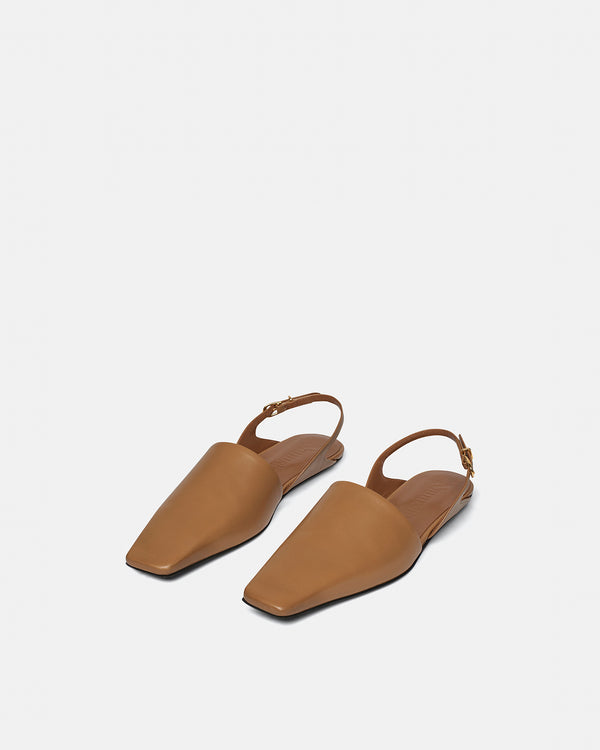 Nanushka Maimu - Leather Point-Toe Flats - Nut Brown