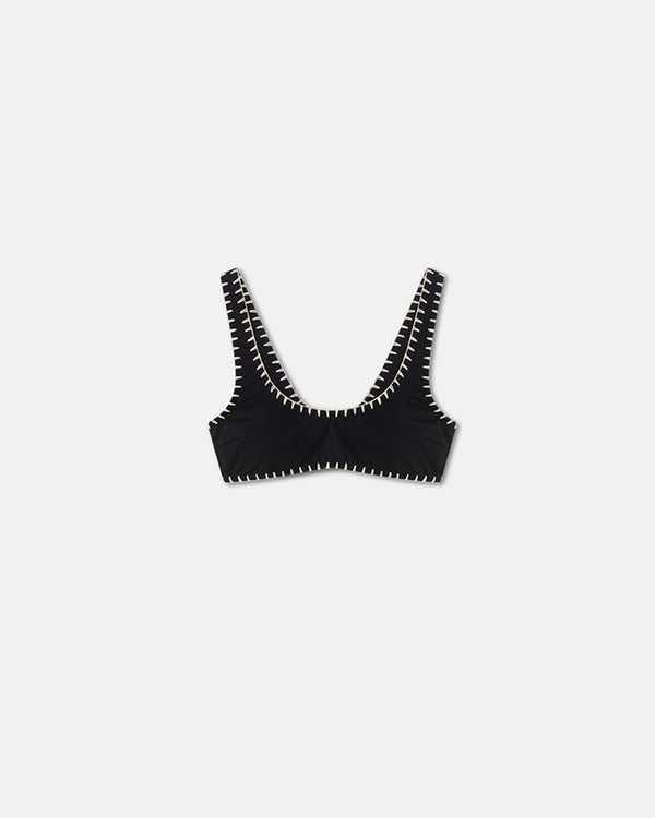 nanushka Malti - Crochet Bikini Top - Black