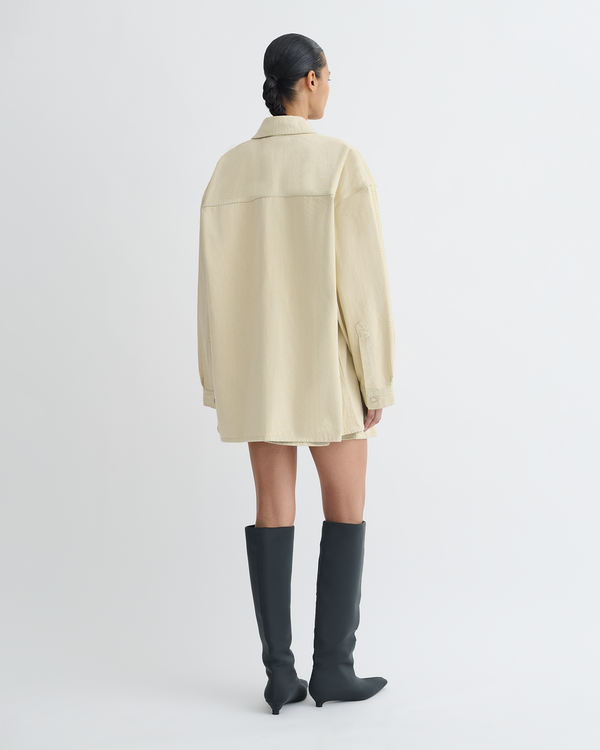 Nanushka Mariann - Oversized Denim Shirt - Beige