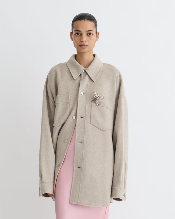 Nanushka Martin - Double Wool Overshirt - Stone