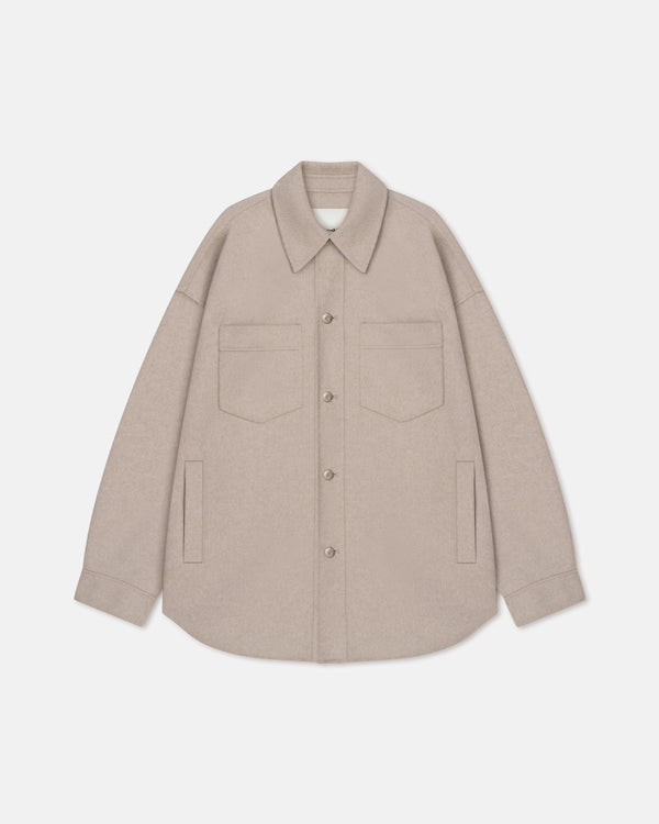 nanushka Martin - Double Wool Overshirt - Stone