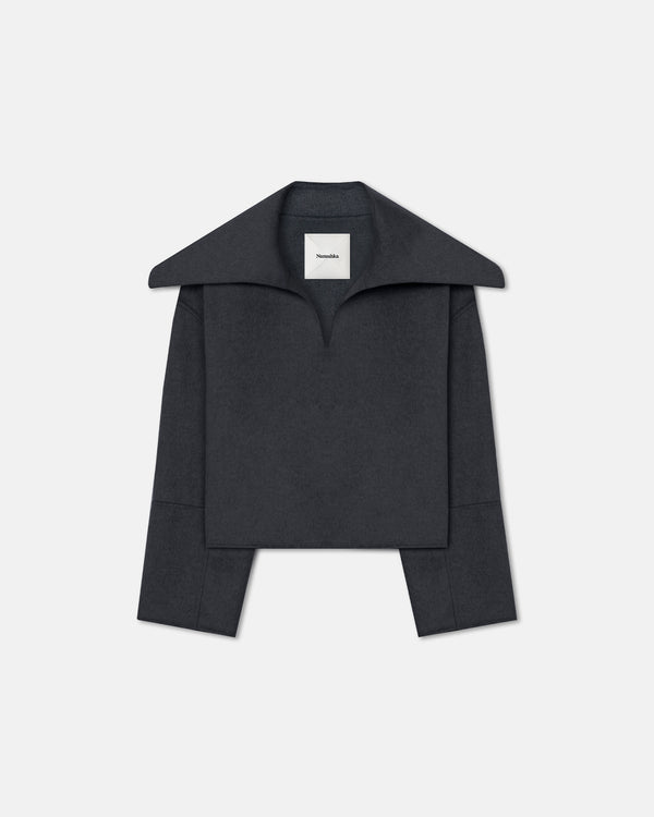 Nanushka Maxe - Double Wool Jacket - Grey Melange