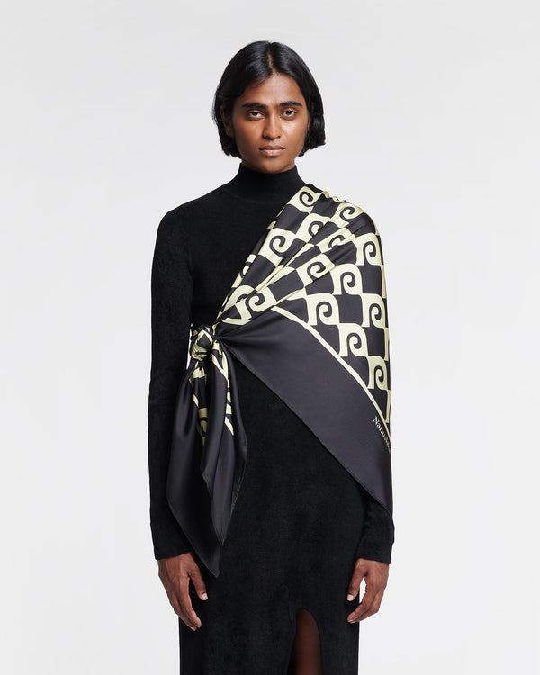 Nanushka Miani - Printed Silk Scarf - Diamond Check