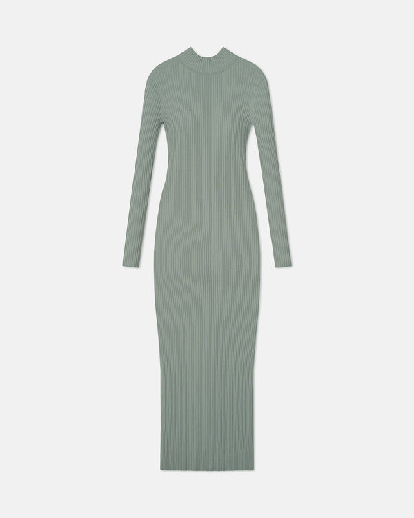 nanushka Mirell - Fine Merino Rib Long Dress - Sage