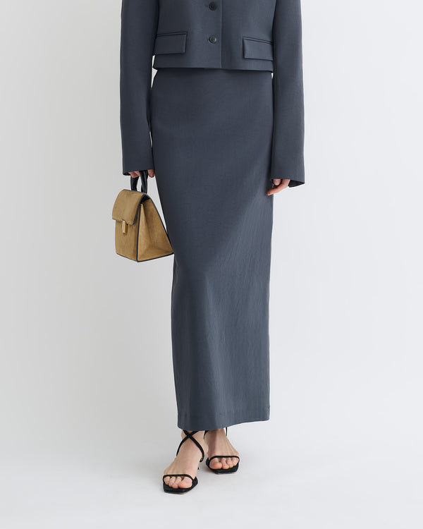 Nanushka Nya - Paper Jersey Midi Skirt - Dusty Blue