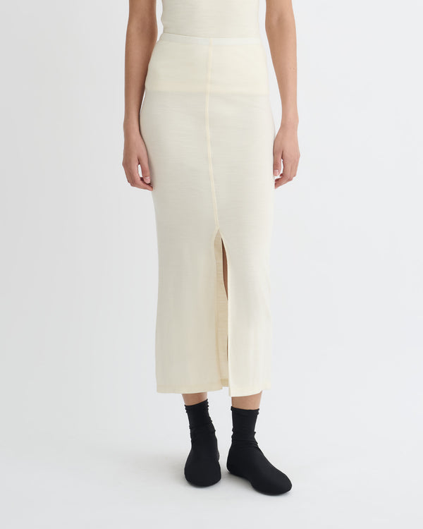 Nanushka Rafa - Wool Jersey Midi Skirt - Creme