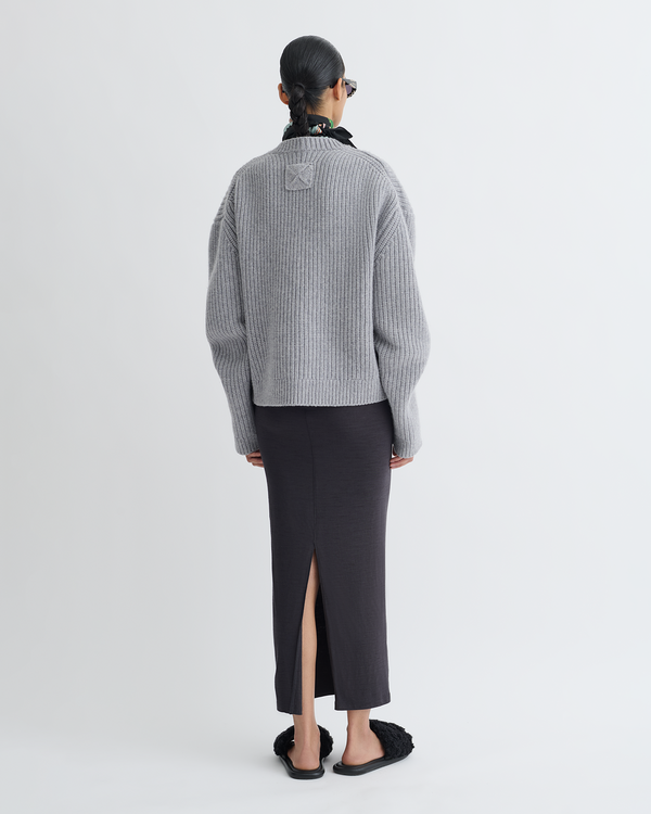 nanushka Rafa - Wool Jersey Midi Skirt - Grey