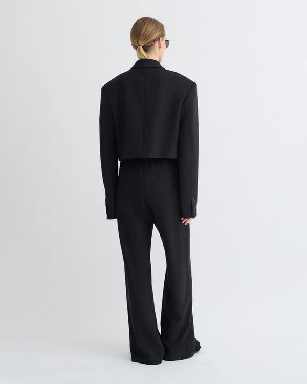 Nanushka Rony - Cropped Crepe Twill Blazer - Black