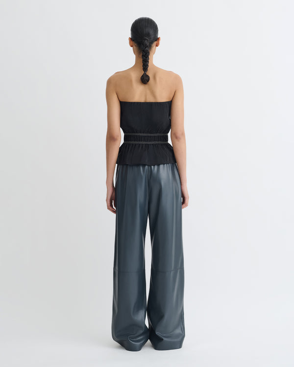 Nanushka Rosey - Glass Poplin Bandeau Top - Black