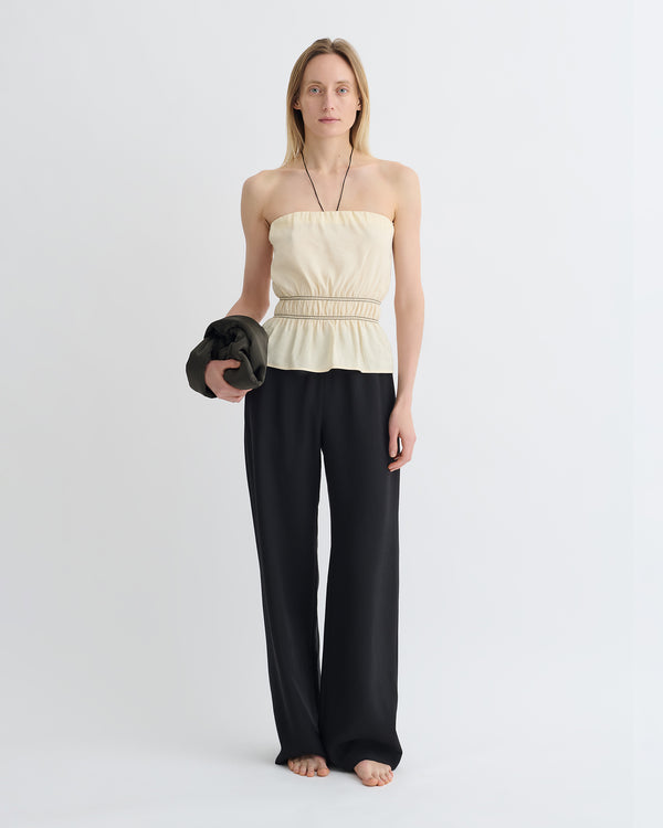 Nanushka Rosey - Glass Poplin Bandeau Top - Oat