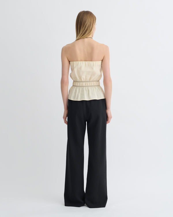 Nanushka Rosey - Glass Poplin Bandeau Top - Oat