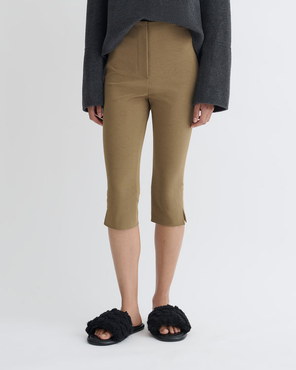 Nanushka Saoirse - Paper Jersey Capri Pants - Brown