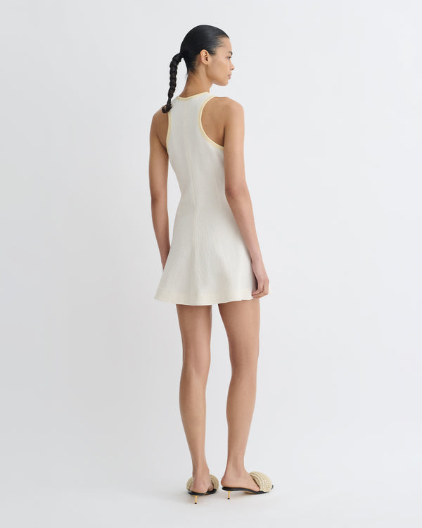 Nanushka Soph - Crepe Melange Mini Dress - Creme