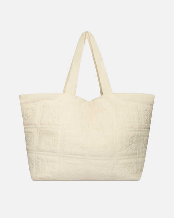 Nanushka Symbol - Quilted Tech-Poplin Tote - Creme