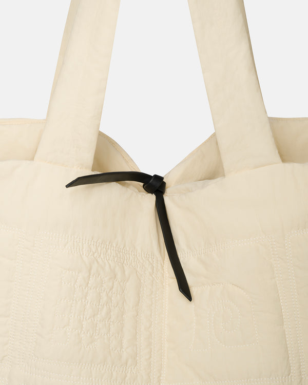 Nanushka Symbol - Quilted Tech-Poplin Tote - Creme